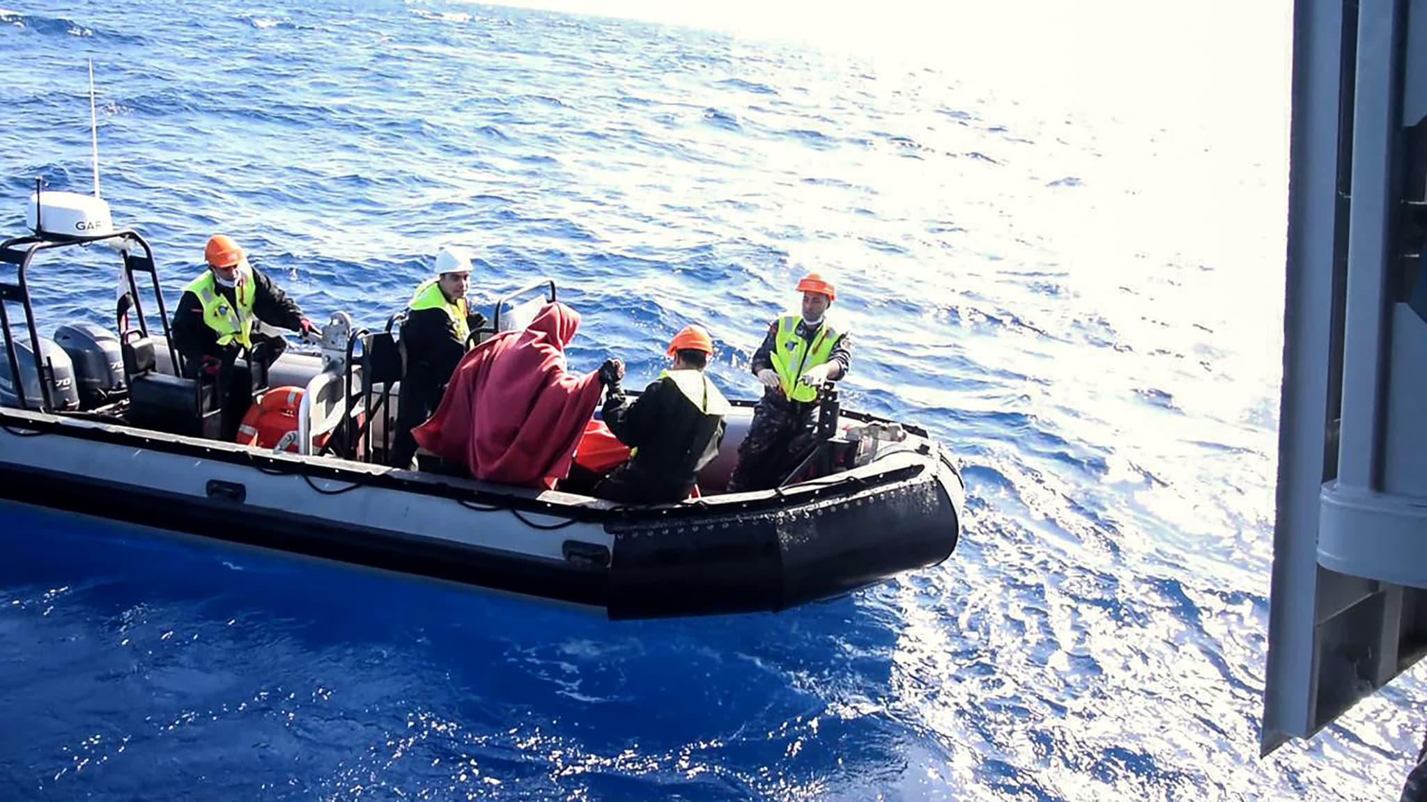 Image Facebook du porte-parole militaire égyptien, le 27 novembre 2024, durant le sauvetage des passagers du Sea Story. 