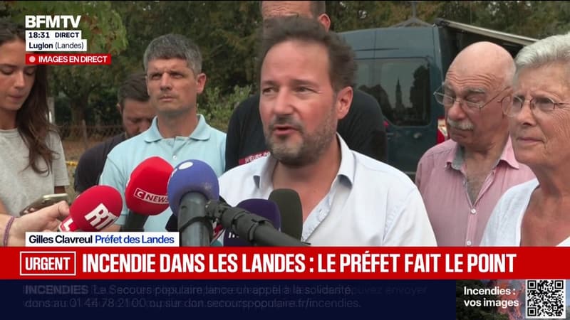L'incendie dans les Landes a parcouru "1.300 hectares", précise le préfet