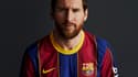 Lionel Messi avec le nouveau maillot du Barça