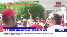 L'arrivée de la flamme olympique dans les rues de Nice