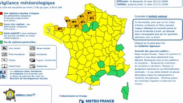 La carte Météo France du 10 mars.