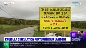 Alpes-de-Haute-Provence: circulation perturbée sur la RD951