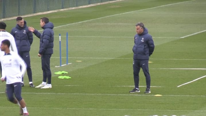 Christophe Galtier à l'entraînement du PSG le 14 avril 2023 Christophe Galtier à l'entraînement du PSG le 14 avril 2023
