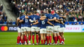 Les joueurs du XV de France lors du quart de finale de la Coupe du monde perdu face à l'Afrique du Sud (28-29), le 15 octobre 2023