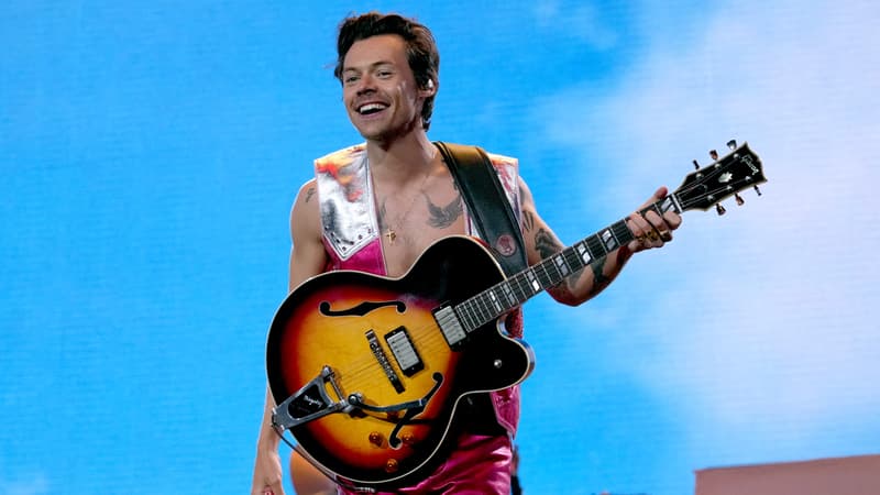 Harry Styles sur la scène du festival Coachella le 22 avril 2022 en Californie. 