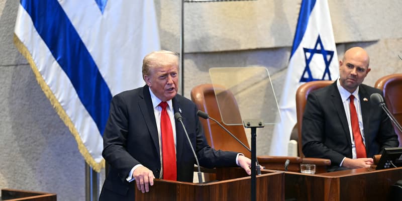 Donald Trump s'adressant à la Knesset, à Jérusalem, le 13 octobre 2025. (Photo d'illustration)