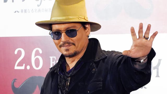 Johnny Depp au Japon, fin janvier 2015, pour la promotion du film "Mortdecai" 