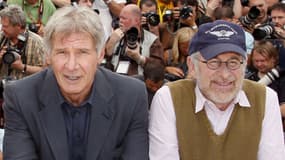 Harrison Ford et Steven Spielberg au Festival de Cannes en 2008