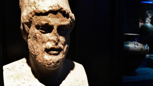 Un buste de Périclès, lors de l'exposition "Méditérranée", à Marseille, debut 2013.