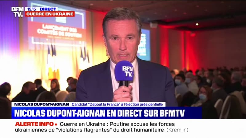 Guerre en Ukraine: Nicolas Dupont-Aignan regrette un engrenage de sanctions [contre la Russie] qui vont retomber contre le peuple français