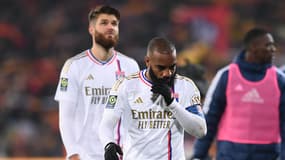 Le buteur Alexandre Lacazette après un match de l'OL en décembre 2023