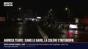 Colère agricole: une vingtaine de tracteurs stationnent au niveau du péage de Nîmes-Ouest 