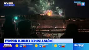 "Extraordinaire": à Lyon, le feu d'artifice du 14-Juillet observé depuis la Saône