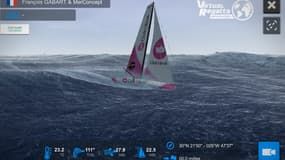 Le bateau de François Gabart, vainqueur en 2012-13, sur Virtual Regatta