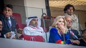 L’ancienne Première ministre danoise Helle Thorning-Schmidt, en tribunes lors du match Danemark-Tunisie