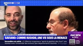 "Je dois beaucoup à Salman Rushdie", affirme Roberto Saviano qui "ne s'attendait pas" à ce que l'écrivain soit agressé