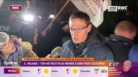 Mobilisation agricole à Paris: un mur de parpaing érigé devant l'Inrae 
