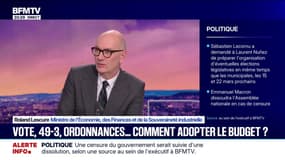 "Si on n'a pas d'accord sur le budget [...] on n'aura sans doute pas de gouvernement à la fin", déclare Roland Lescure, ministre de l'Économie