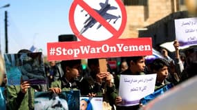 Manifestation à l'occasion de la journée mondiale des enfants, contre la guerre au Yémen, le 20 novembre 2017