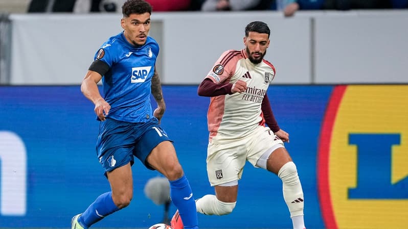 Ligue Europa - Hoffenheim-OL - Valentin Gendrey et Saïd Benrahma, le 7 novembre 2024