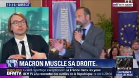 Emmanuel Macron muscle sa droite