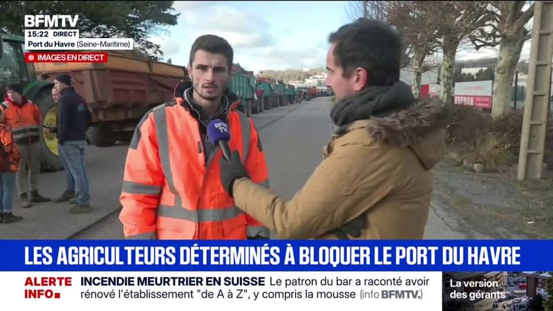 Blocage des agriculteurs au port du Havre pour "dire non au Mercosur"
