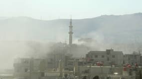Photo fournie par l'opposition syrienne, montrant selon les rebelles, une attaque chimique.
