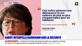 Lille: Martine Aubry interpelle Gérald Darmanin sur la sécurité et demande des renforts de police