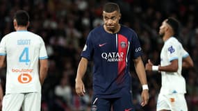 Kylian Mbappé avec le PSG contre l'OM en septembre 2023