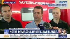 Notre-Dame: les sapeurs-pompiers expliquent que "l'édifice tient debout car les deux beffrois ont été sauvés"