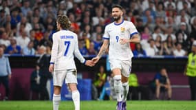Antoine Griezmann et Olivier Giroud lors de France-Espagne à l'Euro 2024, le 9 juillet 2024