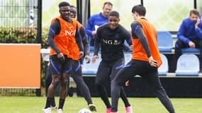 Les joueurs des Pays-Bas à l'entraînement