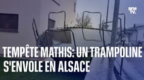 Tempête Mathis: un trampoline s'envole dans un jardin en Alsace