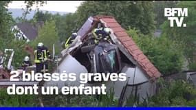 Allemagne: une voiture termine sa course encastrée dans un toit  