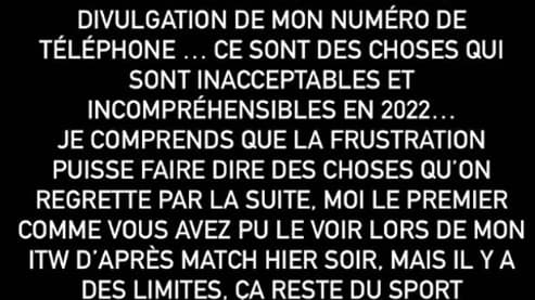 Le message de Disasi après la blessure d'Harit.