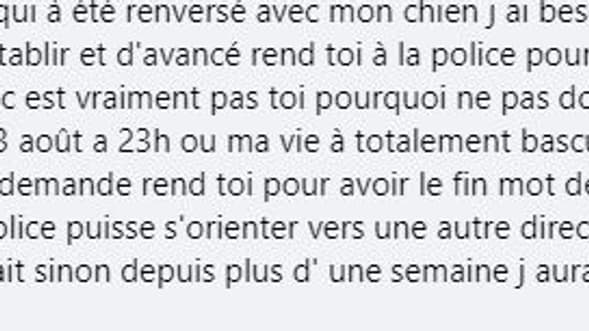 Capture du message posté par la victime d'un accident de la route à Mâcon le 3 août sur la page Facebook de Marwan Berreni. Capture du message posté par la victime d'un accident de la route à Mâcon le 3 août sur la page Facebook de Marwan Berreni.