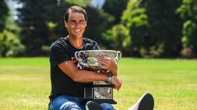 Rafael Nadal après sa victoire à l'Open d'Australie en 2022 