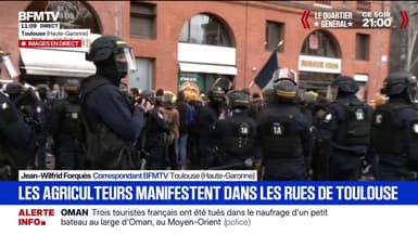 Des échauffourées ont éclaté entre les forces de l'ordre et les agriculteurs à Toulouse