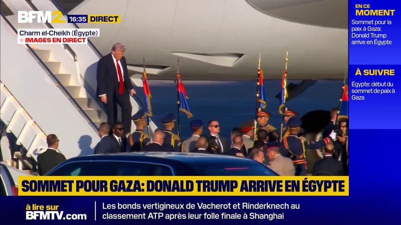 Sommet pour Gaza: Donald Trump est arrivé en Égypte, accueilli par le président égyptien Abdel Fattah al-Sissi #BFM2