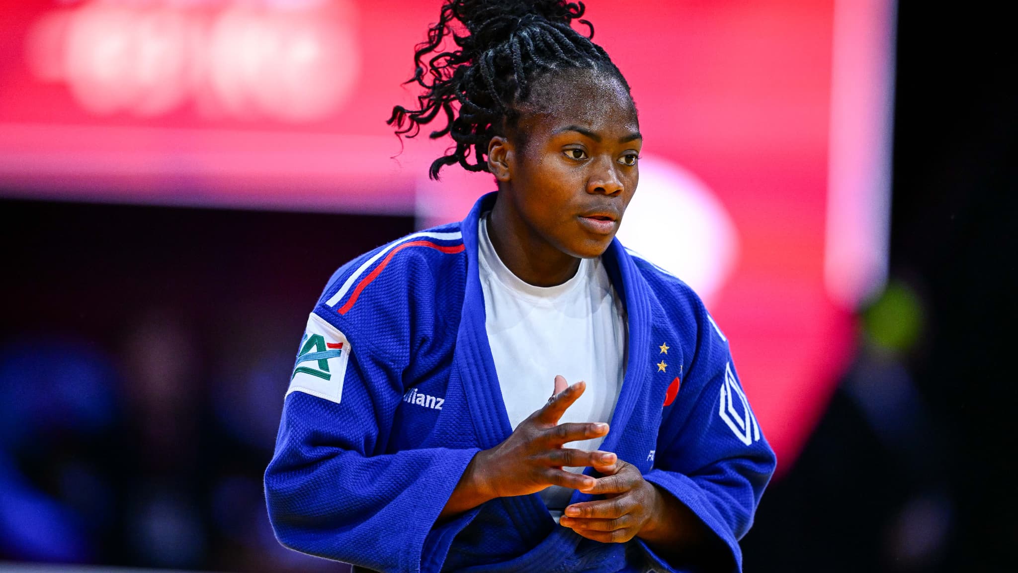 Clarisse Agbégnénou lors du Grand Slam de Paris, le 3 février 2024
