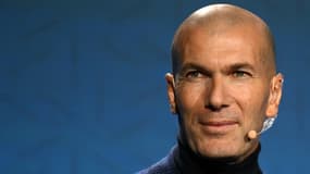 Zinédine Zidane lors d'une conférence de presse Alpine, à Londres le 16 février 2023