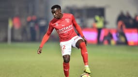 Maouassa sous les couleurs du Nîmes Olympique, le 15 février 2019