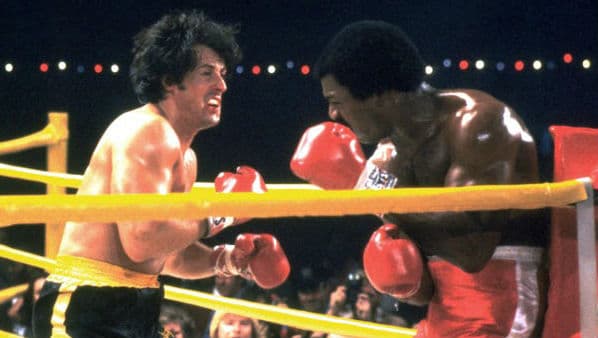 Sylvester Stallone et Carl Weathers dans "Rocky 2" en 1979