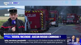 Incendie près de Rouen: les pompiers prévoient l'extinction des derniers foyers "avant la fin de la journée"