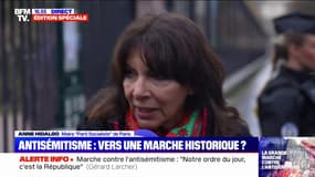 Présente à la marche contre l'antisémitisme, Anne Hidalgo annonce la tenue de plusieurs votes au Conseil de Paris pour "aider et accompagner la communauté juive" et les civils Palestiniens de Gaza