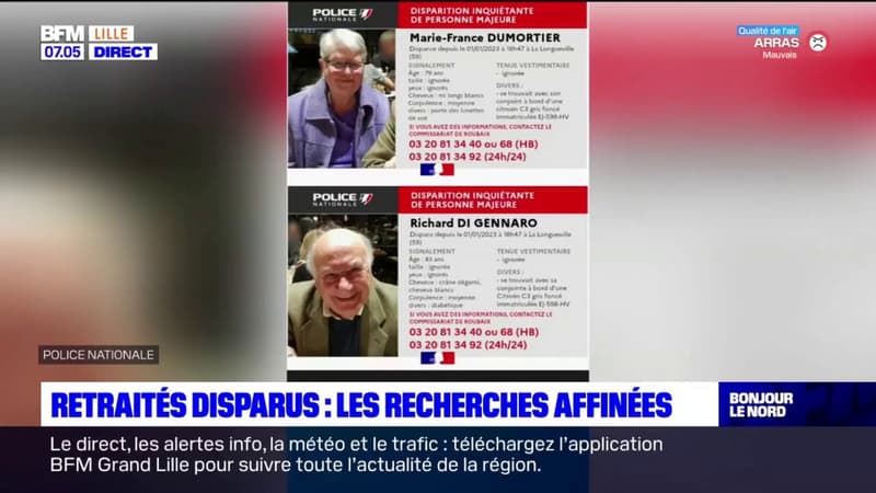 Nord: les recherches du couple d'octogénaires disparus affinées autour de Valenciennes