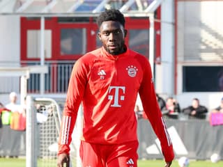 Alphonso Davies à l'entraînement avec le Bayern Munich, 30 janvier 2024