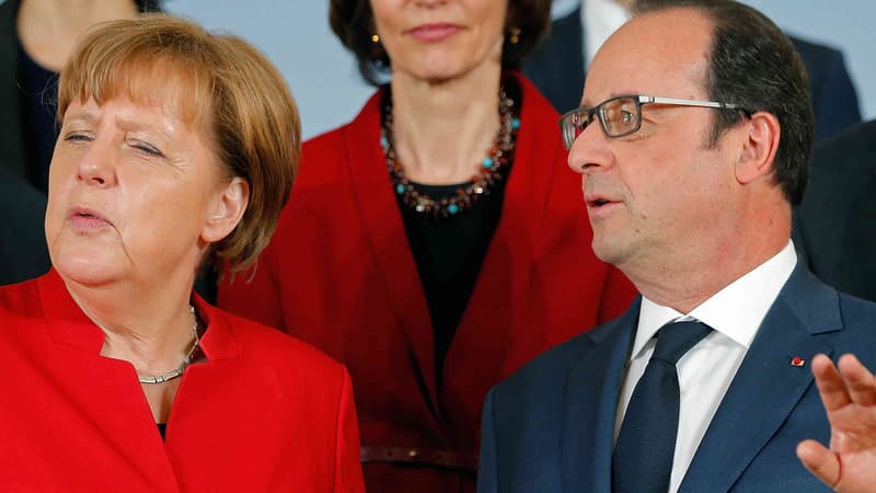 La Chancelière allemande et le président François Hollande à Metz, le 7 avril 2016.