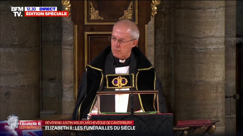 Justin Welby, archevêque de Canterbury, prononce le sermon des funérailles d'Elizabeth II