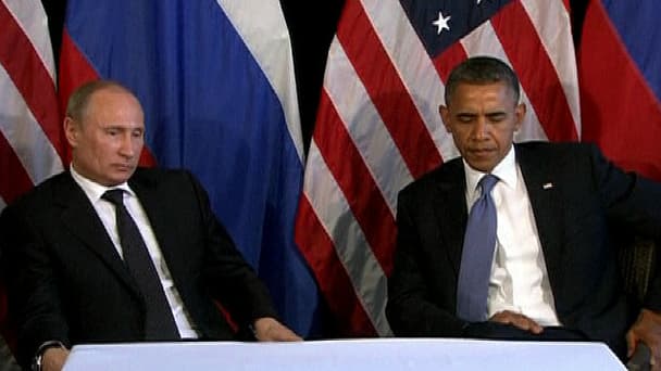 Vladimir Poutine et Barack Obama lors du G20 de 2012, au Mexique.